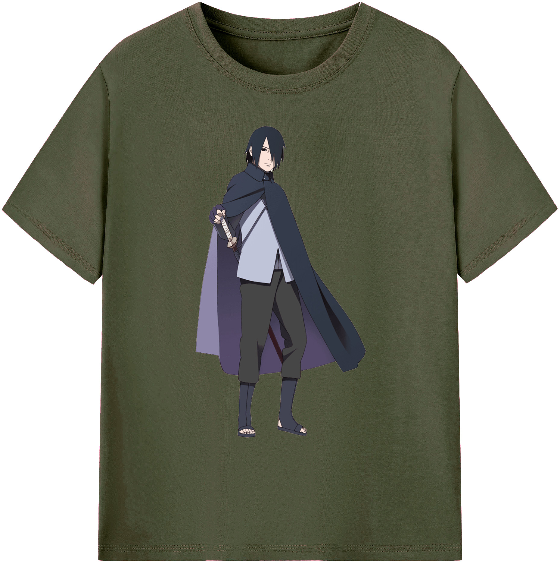 （画像用） NARUTO -ナルト- うちは サスケ Uchiha Sasuke 綿100％ メンズ半袖Tシャツ｜肌触りやわらか＆通気性